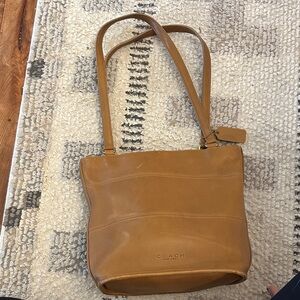 Vintage Coach Tribeca tote shoulder bag camel leather